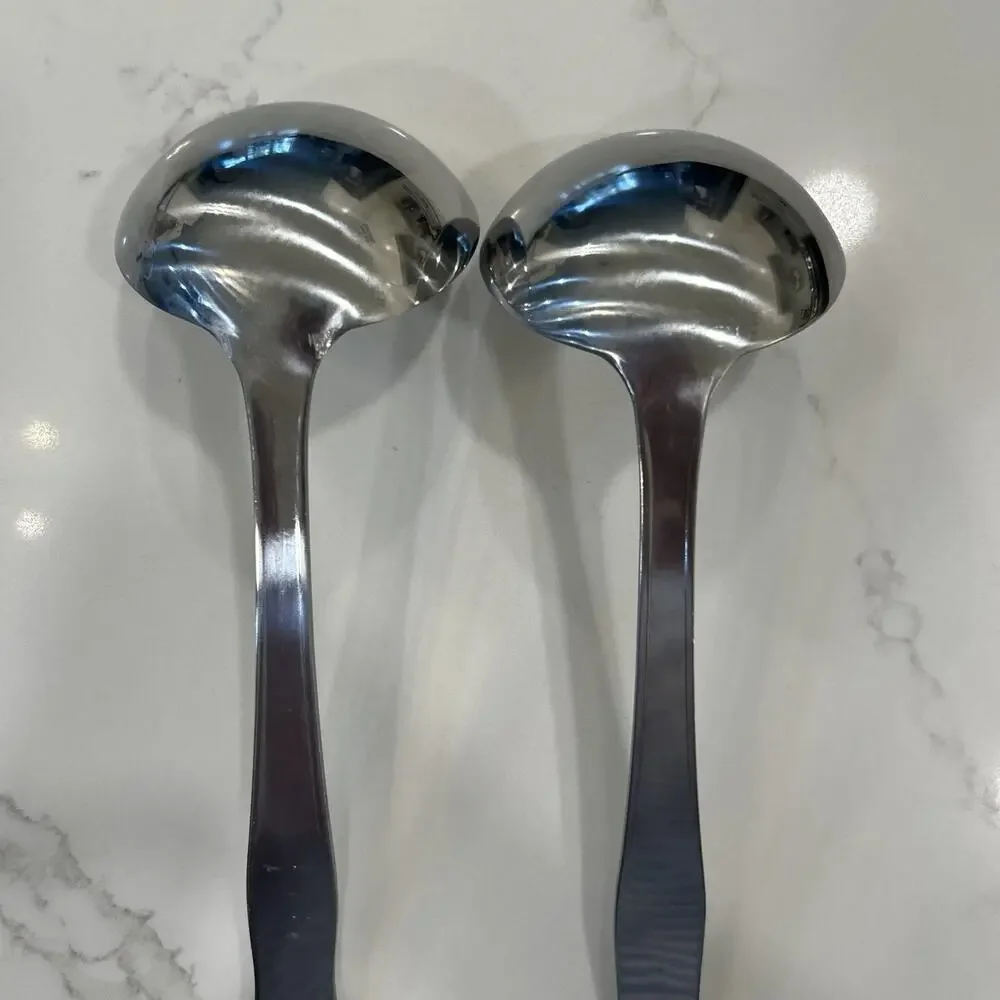 2- SPOONFUL OF COMFORT Stainless Serving Ladle Spoon Long Handle 9” Soup Vintage
